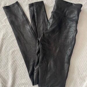 Spanx faux leather leggings black Sz s/p